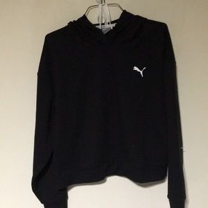BRAND NEW Size Small Black Puma Cropped Hoodie